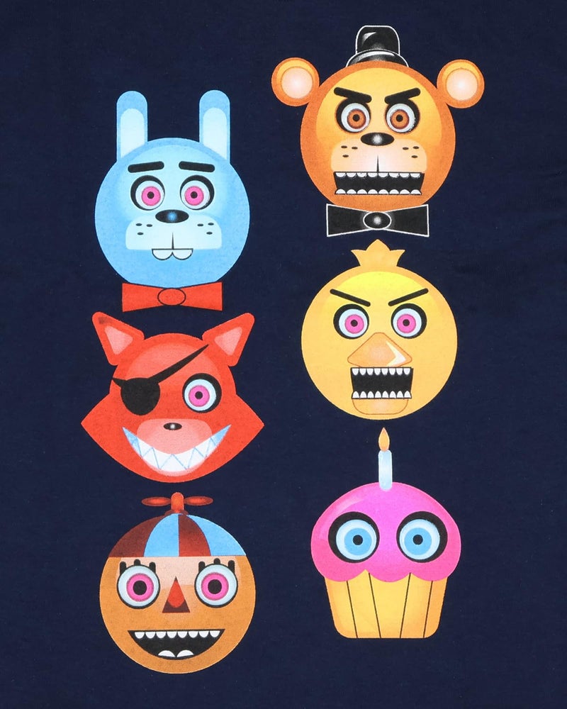 Five Nights at Freddy's Boys' Freddy Fazbear Glow in The Dark T-Shirt (Small, 6) Navy - Image 4
